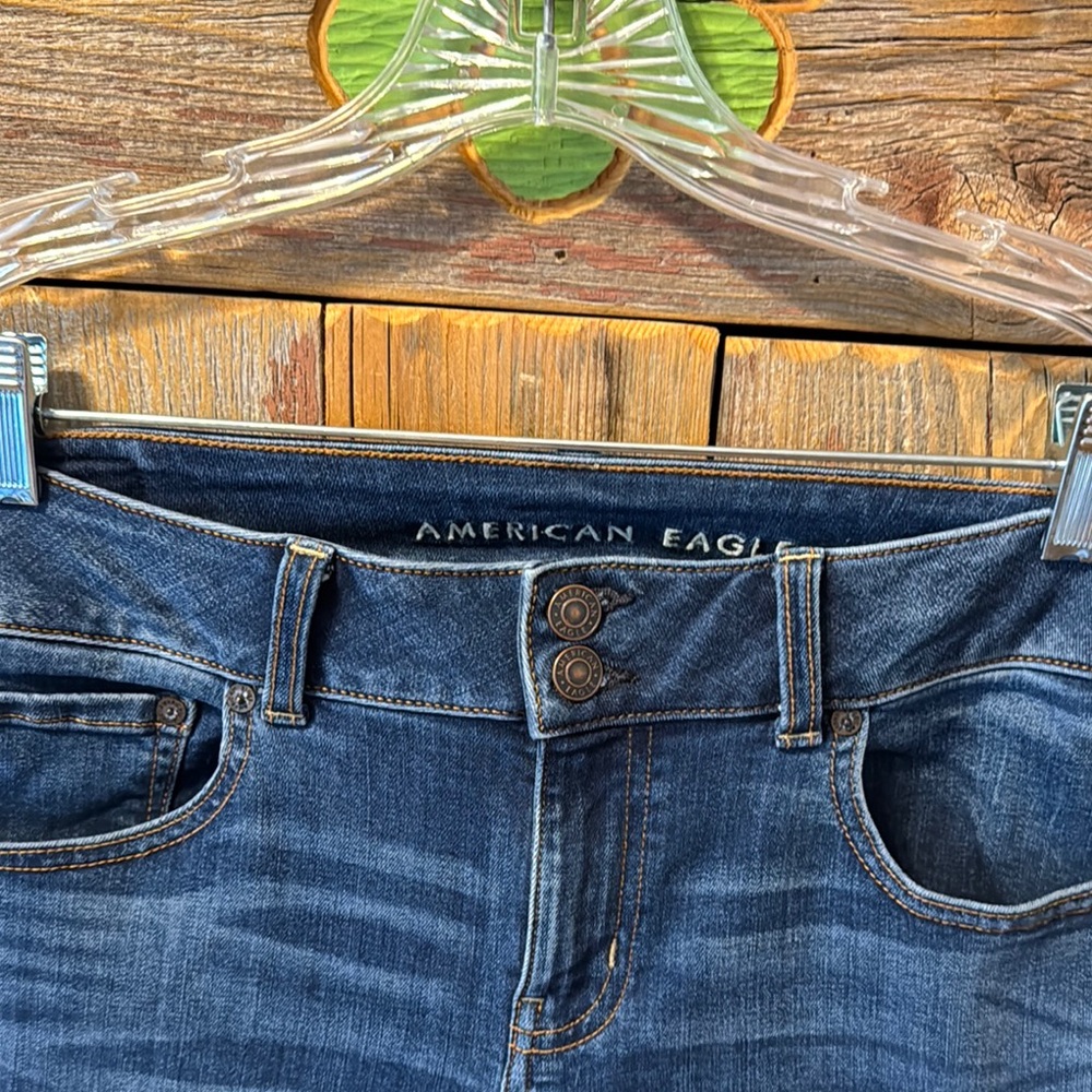 American Eagle Outfitters Artist’s Flare Women's Blue denim jean sz 10 XL - Picture 2 of 14